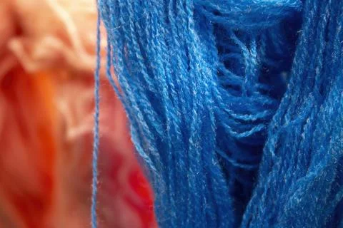 Closeup color  threads background texture Stock Photos