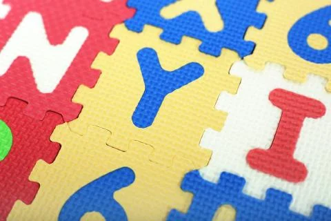 Closeup of colored alphabets blocks Stock Photos