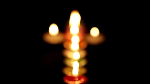 Closeup of colorful cross candles Stock Footage 35624924