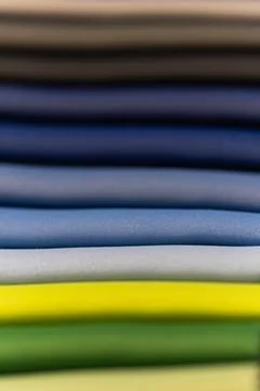 Closeup of colorful textured textile samples Stock Photos