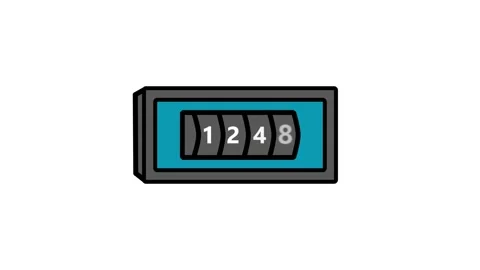 Closeup of a Combination Lock Showing the Numbers 1237 in a Secure Setting .. Stock Footage 341008280