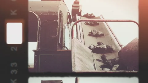 A CloseUp of Complex Industrial Equipment Showcasing a Vintage Film Effect Stock Footage 289630517