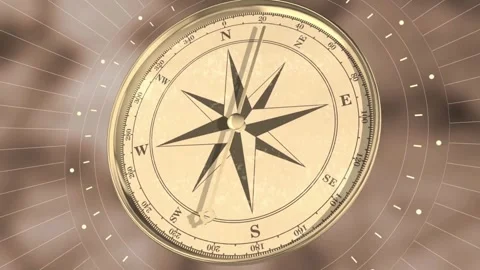Closeup Composite image of compass. compass realistic digital illustration. Stock Footage 257869451
