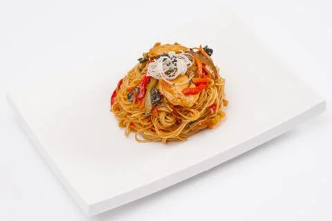 Closeup composition of one fresh salmon sashimi sushi with caviar on top on w Stock Photos