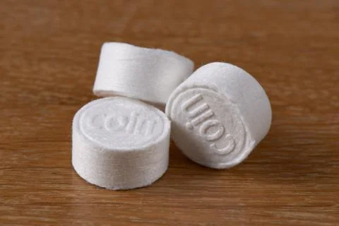 Closeup of compressed coin tissues Stock Photos