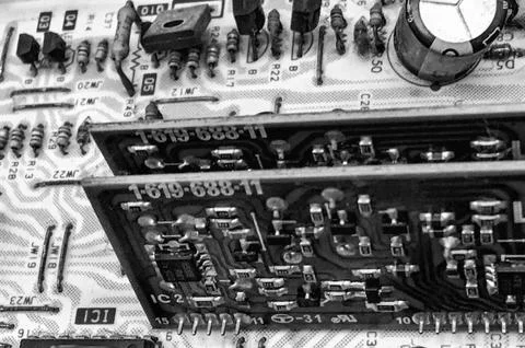 Closeup of computer circuit board 写真素材