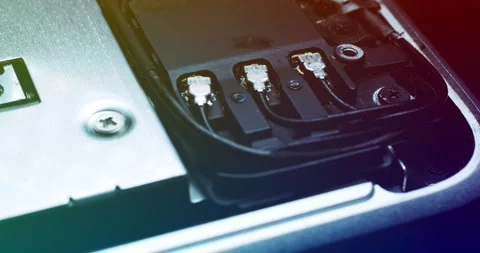 Closeup of computer component with connectors, highlighting intricate design Stock Footage 294243027