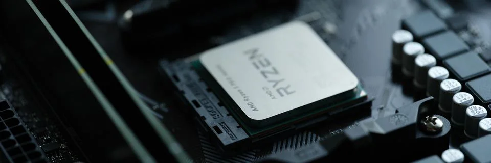 Closeup of computer cpu part in workshop Stock Photos