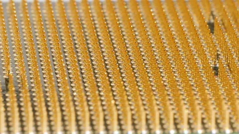 Closeup of computer CPU pins Stock Footage 234189817