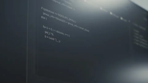 Closeup of computer display of software developer typing database functions Stock Footage 168231677