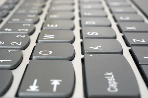 Closeup of a computer keyboard in perspective Stock Photos