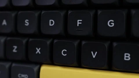 Closeup of computer keys on black mechanical keyboard Stock Footage 268260082