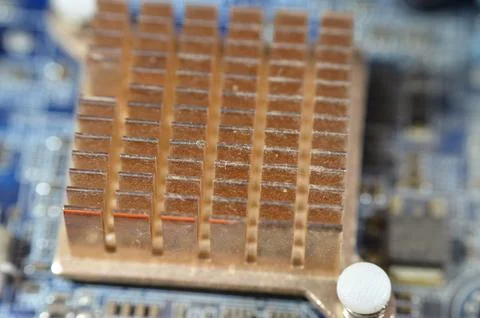 A closeup of a computer main board electronic motherboard, the main printed.. Stock-Fotos