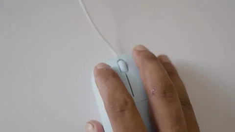 Closeup computer mouse click by people hand Stock Footage 293514742