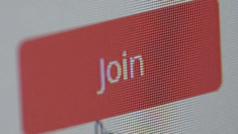 Closeup of computer screen with cursor pointing join menu Stock Footage 98797943