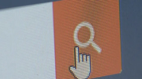Closeup of computer screen with cursor pointing search address Stock Footage 98798184
