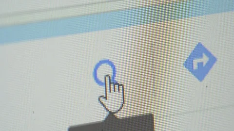 Closeup of computer screen with cursor pointing search address Stock Footage 98798263