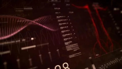 Closeup computer screen displaying magenta graph in dark space 스톡 사진