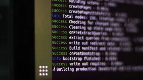 Closeup of a computer screen with running code. Stock Footage 167405958
