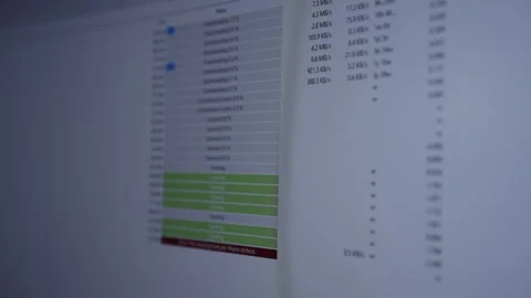 Closeup of computer screen showing torrent client application with file download Stock Footage 321297460