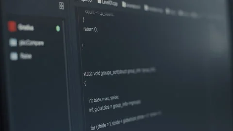 Closeup of computer screen of software developer typing programming language Stock Footage 168231817
