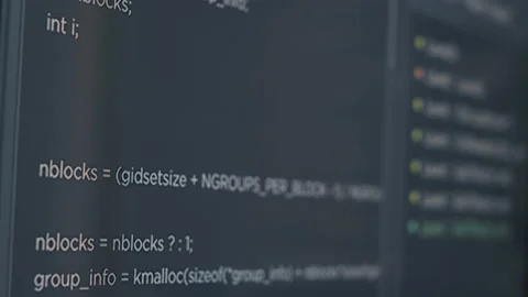 Closeup of computer screen of system engineer typing source code Stock Footage 168234518