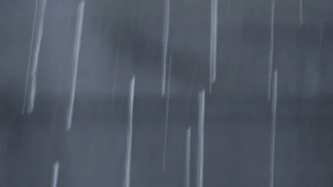 Closeup of constant heavy rain. Downpour. 4K Stock Footage 176283069