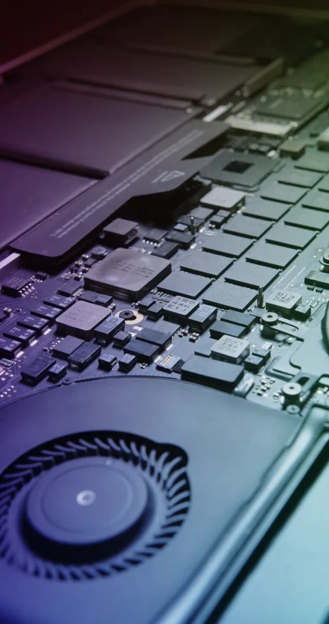 CloseUp of Contemporary Circuit Board Featuring Integrated Chips and Components Stock-Footage 294081030