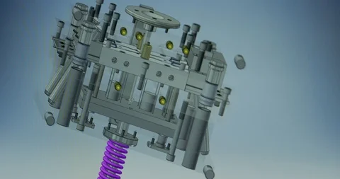 Closeup of a control panel of a CNC machine with buttons, knobs and LCD display Stock Footage 120082161