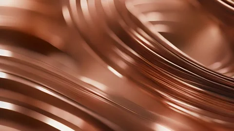 Closeup of a copper coil The tightly spirals of copper create a textured and Stock-Footage 253605839