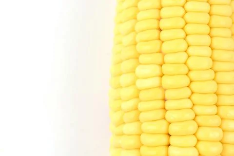 Closeup Corn isolated on a white background Stock Photos