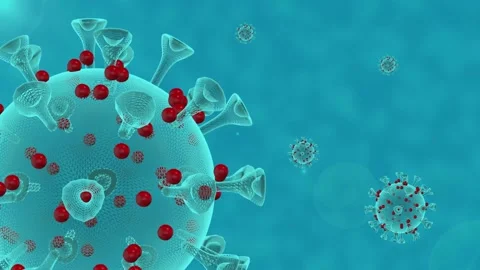 CloseUp Corona Virus made with wireframe Stock Footage