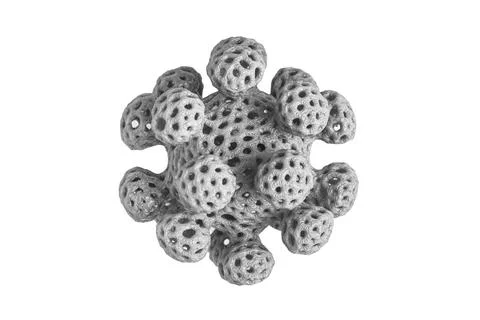 Closeup coronavirus molecule on white isolated background Stock Illustration