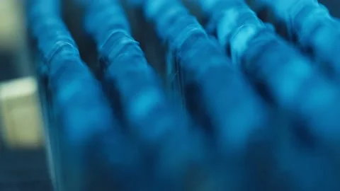 Closeup Of Cotton Thread Being Weaved In A Textile Factory.4K.1 Stock Footage 204776330