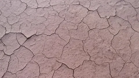 Closeup of cracked red soil texture due hot sunlight environment Stock Footage 292514670