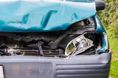 Closeup of crashed car Stock Photos
