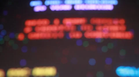 Closeup of Credit Screen on Retro Arcade Game Stock Footage 49150831