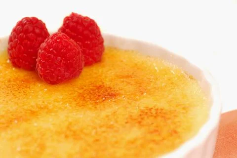 Closeup of creme brulee Stock Photos