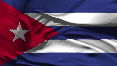Closeup Cuba Flag Wave Loop waving in wind Realistic Cuba Flag background Stock Footage 320378647