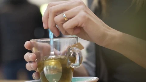 Closeup of cup of tea Stock Footage 125419611