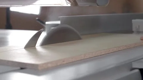 Closeup of cut pine tree log on sawing machine at wood production factory Stock-Footage 147488469