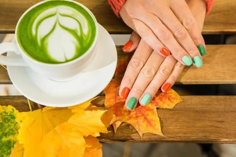 Closeup of cute manicure Stock Photos