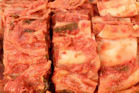 Closeup of cutted Gimchi Stock Photos
