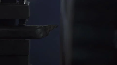 Closeup on the cutting edge and workpiece Stock Footage 230962045