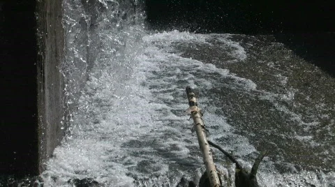 Closeup on Dam Fast Shutter Stock Footage 731276
