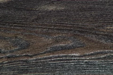 Closeup of a dark board texture. Macro brushed wood. Stock Photos