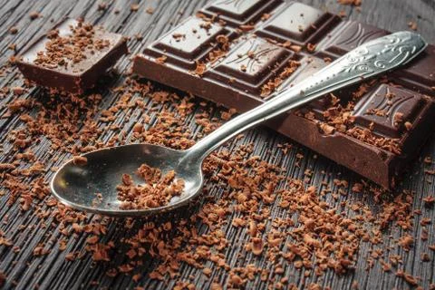 Closeup of dark chocolate 스톡 사진