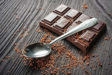 Closeup of dark chocolate Stock Photos