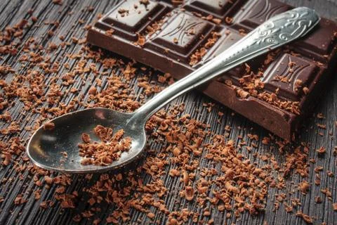 Closeup of dark chocolate Stock Photos