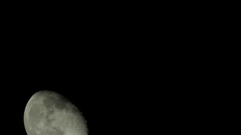 Closeup of Dark Clouds Moving In Front Of A Full Moon. Telephoto Lens, Real Time Stock Footage 143315748